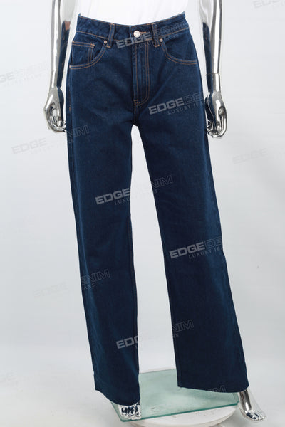 Women's Dark Blue Wash Baggy Jeans