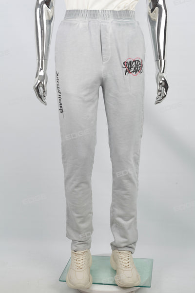 Men's printed gray knitted sweatpants