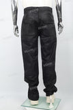 Men's black waxed baggy cargo pants