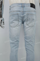 Men's Light Blue Embroidered Skinny Jeans