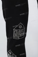 Men's Rhinestone Black Skinny Jeans