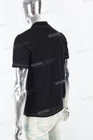 Men's black printed polo shirt