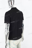 Men's black printed polo shirt