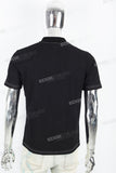 Men's black printed polo shirt