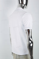 Men's white printed polo shirt
