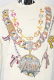 Men's Cream Printed T-Shirt