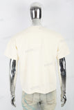 Men's Cream Printed T-Shirt