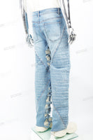 Blue tattered patchwork Baggy Jeans