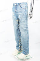 Blue tattered patchwork Baggy Jeans
