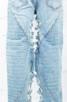 Blue tattered patchwork Baggy Jeans