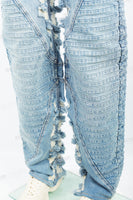 Blue tattered patchwork Baggy Jeans