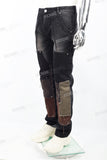 Black distressed patchwork Skinny Jeans