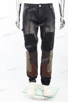 Black distressed patchwork Skinny Jeans