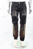Black distressed patchwork Skinny Jeans