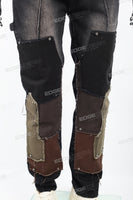 Black distressed patchwork Skinny Jeans