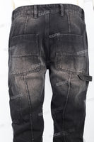 Black distressed patchwork Skinny Jeans