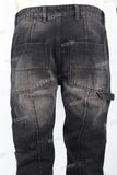 Black distressed patchwork Skinny Jeans