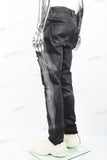 Black waxed and rhinestoned ripped Skinny Jeans