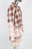 Brown plaid printed work bag set