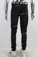 Black patchwork skinny jeans men
