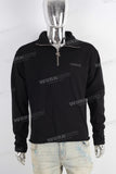 Black patchwork raw hem sweatshirt