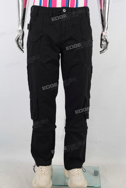 Black cargo slim fit pants