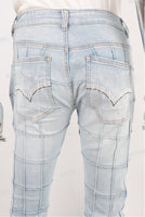 light blue raw hem flare boot cut bootcut women