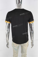 Black Slim Fit Panel Regular T Shirt Men