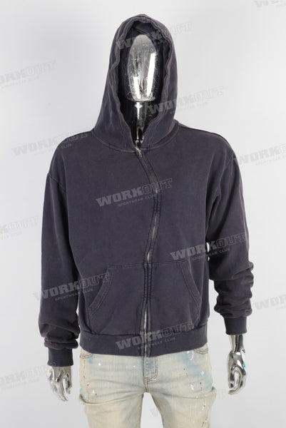 Dark blue heavyweight zip up hoodie jacket