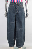 Blue baggy denim jeans