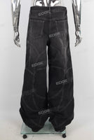 Black baggy wide leg jeans men