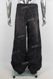 Black baggy wide leg jeans men