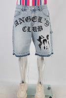 Digital print boot cut shorts