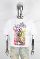 White oversize digital print t shirt