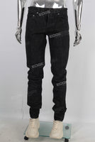 Black leggings embroidered jeans