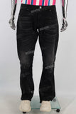 Black flare patchwork boot cut jeans
