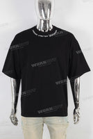 Black heavyweight digital print t shirt