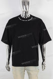 Black heavyweight digital print t shirt