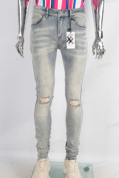 Damage skinny denim jeans