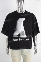 Black digital print oversize t shirt