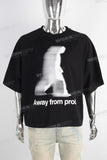 Black digital print oversize t shirt