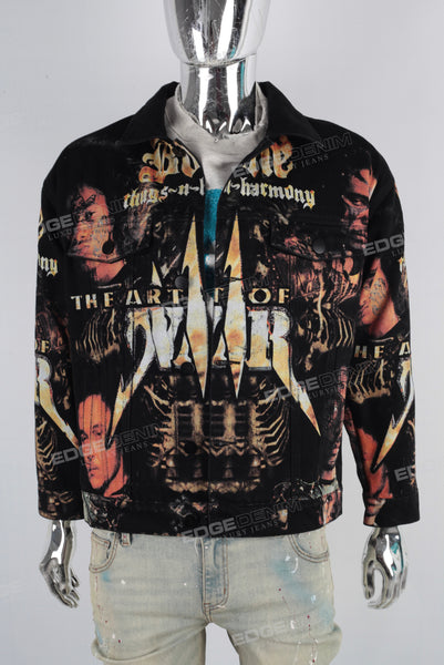 Black digital print jacket