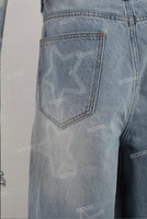 laser print baggy carpenter blue men jeans