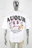 White large digital print T shirt men