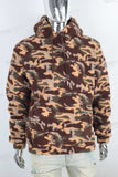 Camouflage sherpa fleece hoodie