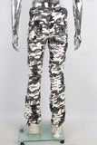 Camouflage cargo flare stack jeans men