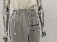 Patchwork Print Dotted Micro-Flare Lounge Pants