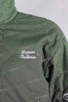 Green knitted diamonds embroidered jacket