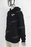 Black heavyweight digital print hoodie