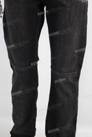 Black zip up boot cut jeans